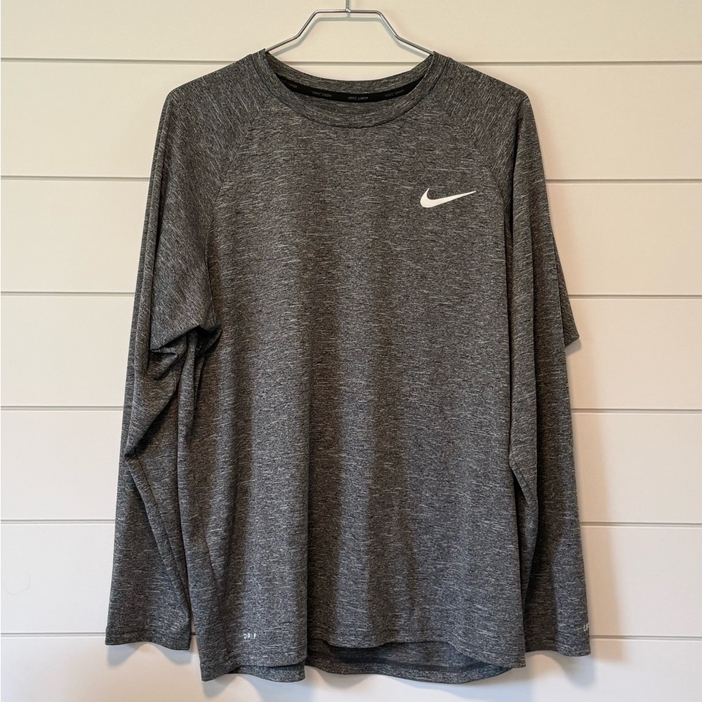 Nike Men's Gray Long Sleeve Swim Shirt Dri-Fit - Size M